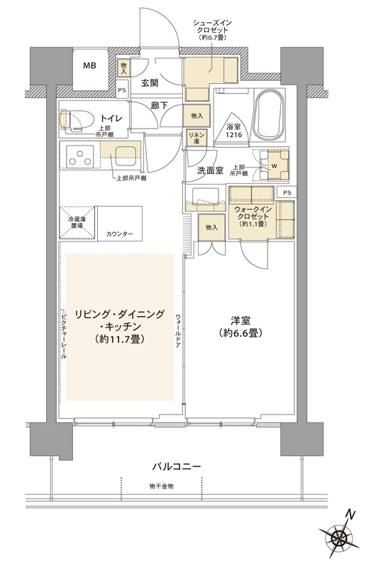 コムレジ赤羽　賃貸棟 5階の間取り 1