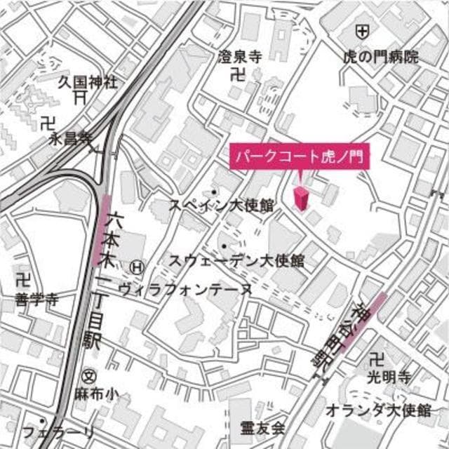 パークコート虎ノ門 6階の地図 1