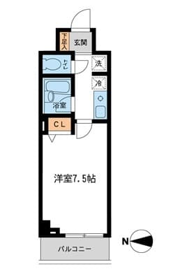 ドゥーエ西大島 1階の間取り 1