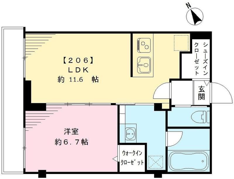 ラシーネ西片 2階の間取り 1