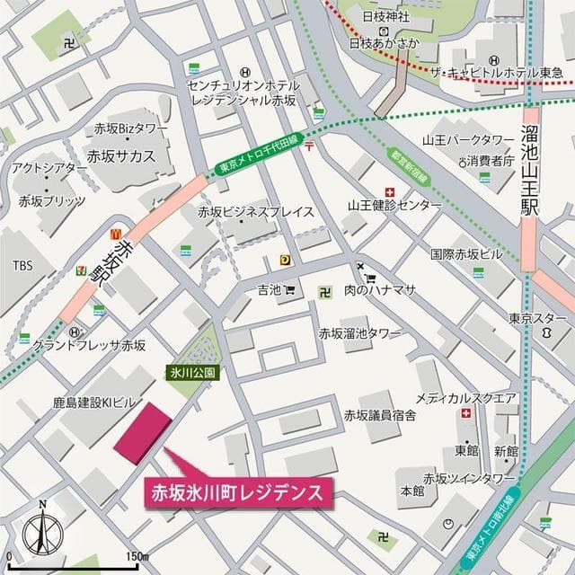 赤坂氷川町レジデンス 13階の地図 1