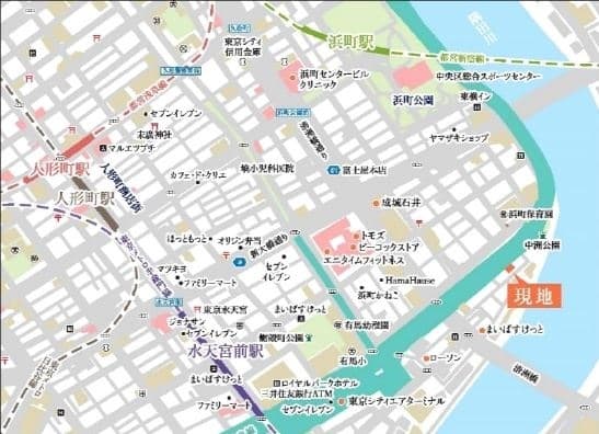 グランカーサ日本橋浜町 1階の地図 1