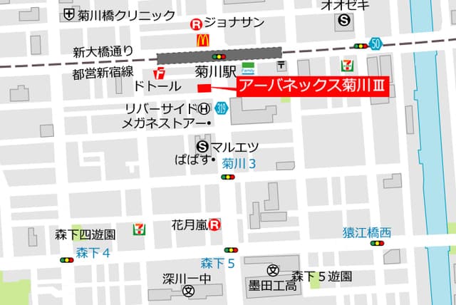 アーバネックス菊川III 8階の地図 1