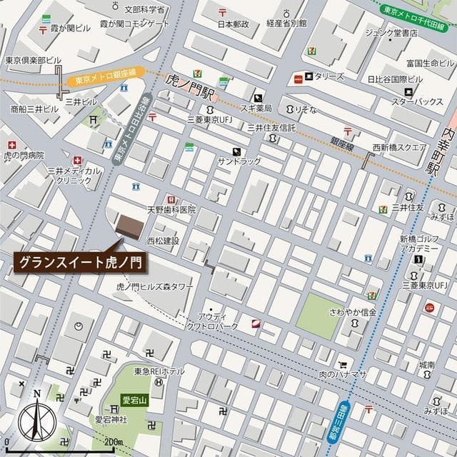 グランスイート虎ノ門 15階の地図 1