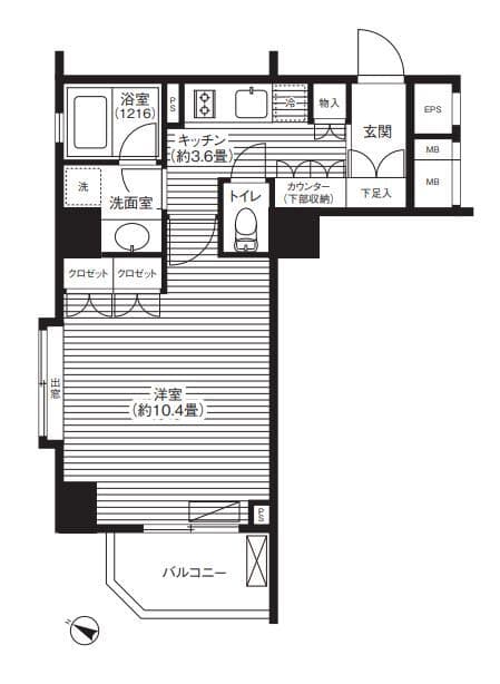 グランハイツ代々木 8階の間取り 1