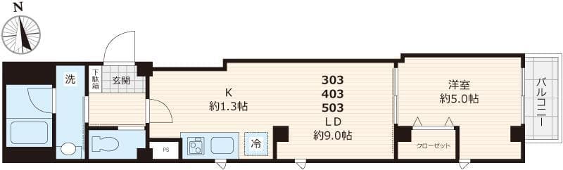 ＭＳサイド西浅草　 3階の間取り 1