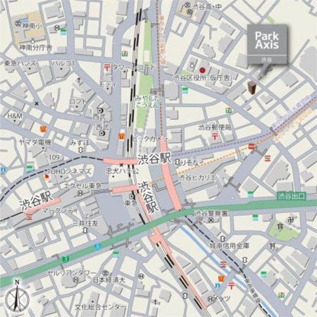 パークアクシス渋谷 2階の地図 1