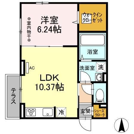 コンフォート北綾瀬 1階の間取り 1