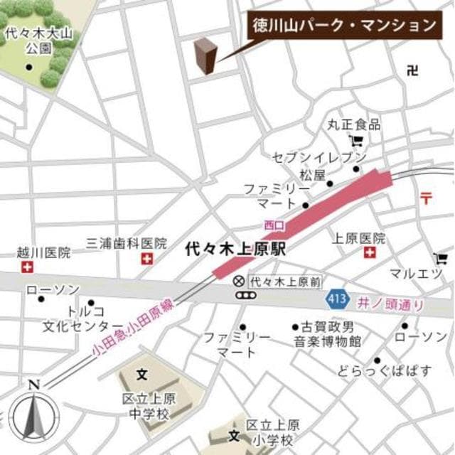 徳川山パーク・マンション 302の地図 1