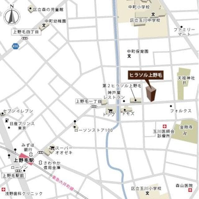 ヒラソル上野毛 202の地図 1