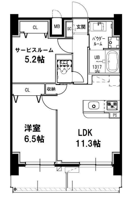 メゾンドアーク南大井 9階の間取り 1