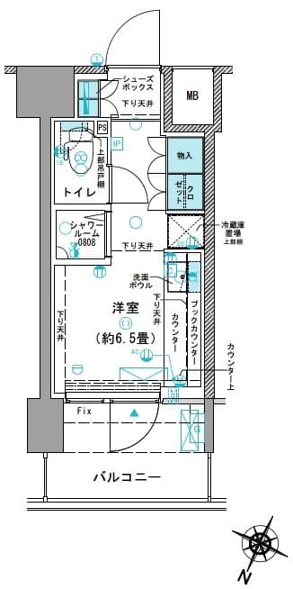 コムレジ赤羽　学生棟 5階の間取り 1