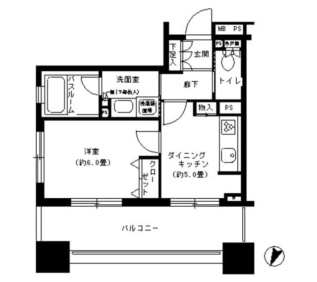 パークキューブ市ヶ谷 9階の間取り 1