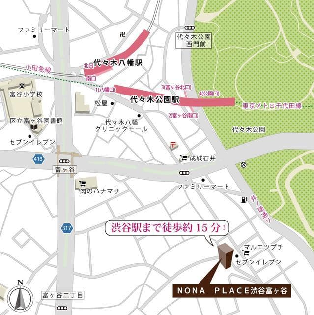ＮＯＮＡ　ＰＬＡＣＥ渋谷富ヶ谷 3階の地図 1