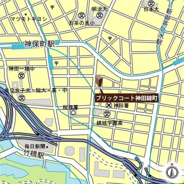 ブリックコート神田錦町 12階の地図 1
