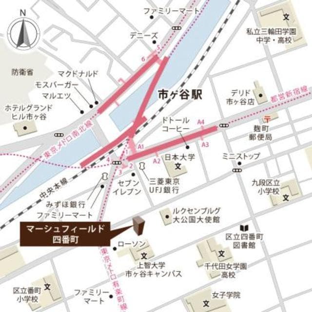 マーシュフィールド四番町 9階の地図 1