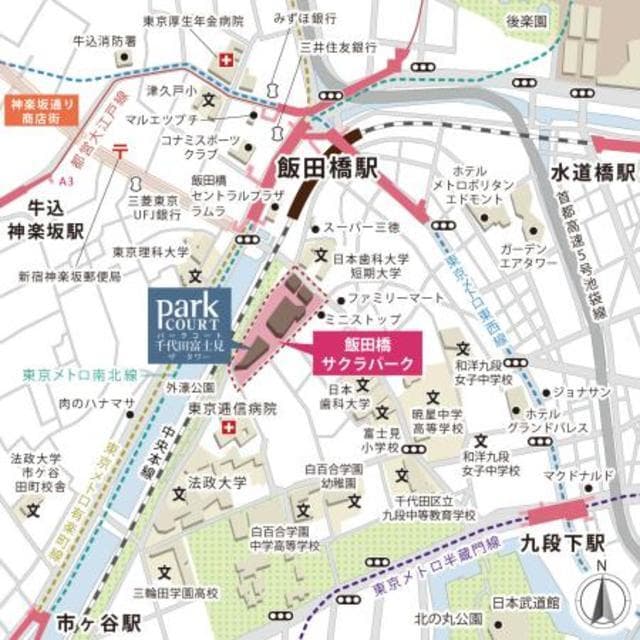パークコート千代田富士見ザタワー 31階の地図 1
