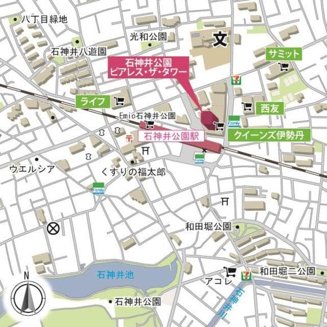 石神井公園ピアレス・ザ・タワー 17階の地図 1