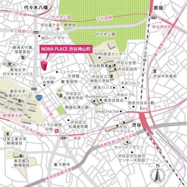 ＮＯＮＡ　ＰＬＡＣＥ渋谷神山町 3階の地図 1