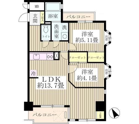 モン・コリーヌ山邦 ９０２の間取り 1