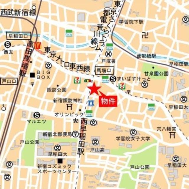 レガーロ西早稲田 5階の地図 1
