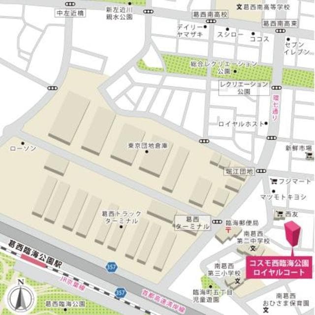 コスモ葛西臨海公園ロイヤルコート 3階の地図 1