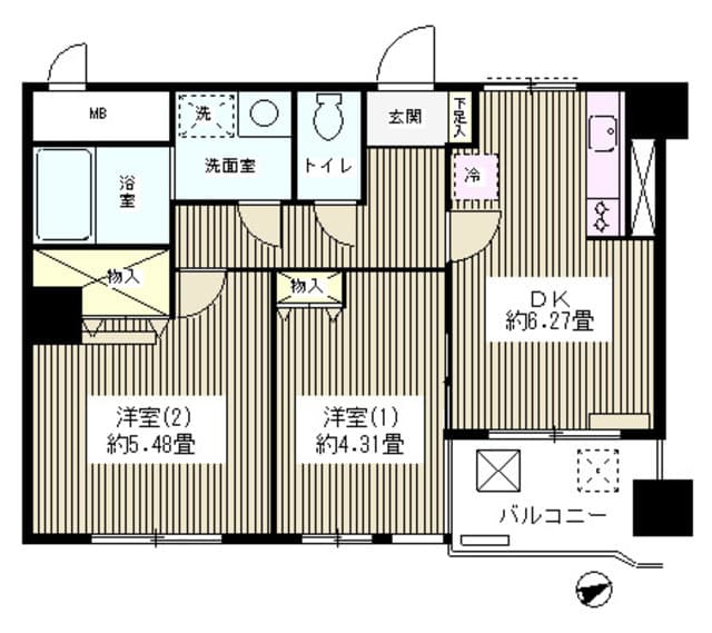 モン・コリーヌ山邦 6階の間取り 1