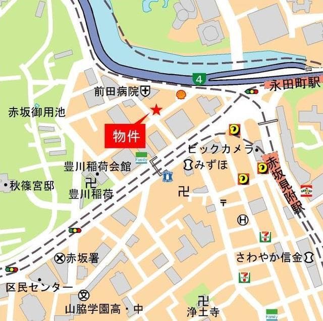 ジオ元赤坂 6階の地図 1