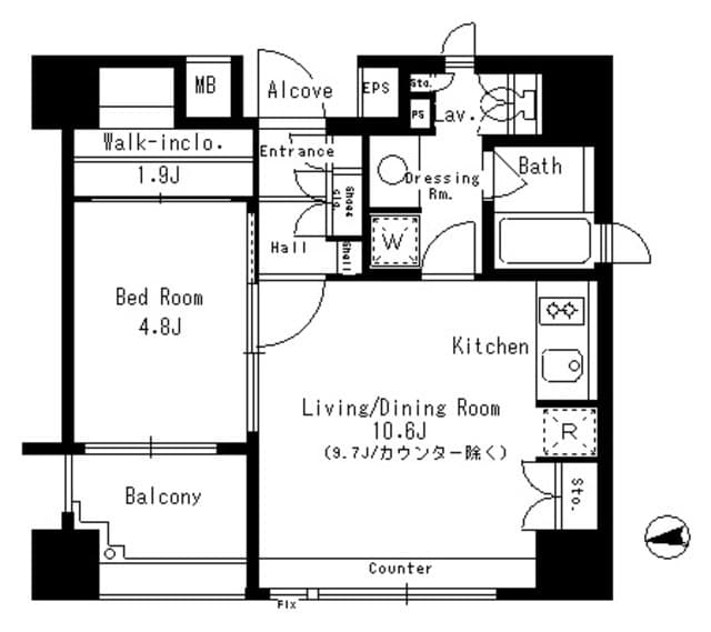 パークアクシス神楽坂ステージ 5階の間取り 1