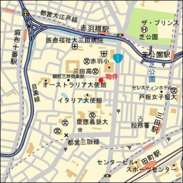 ザ・レジデンス三田 1004の地図 1