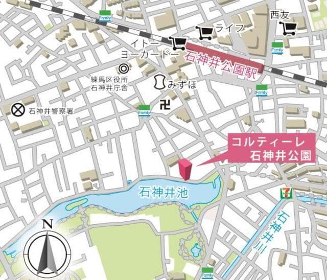 コルティーレ石神井公園 4階の地図 1