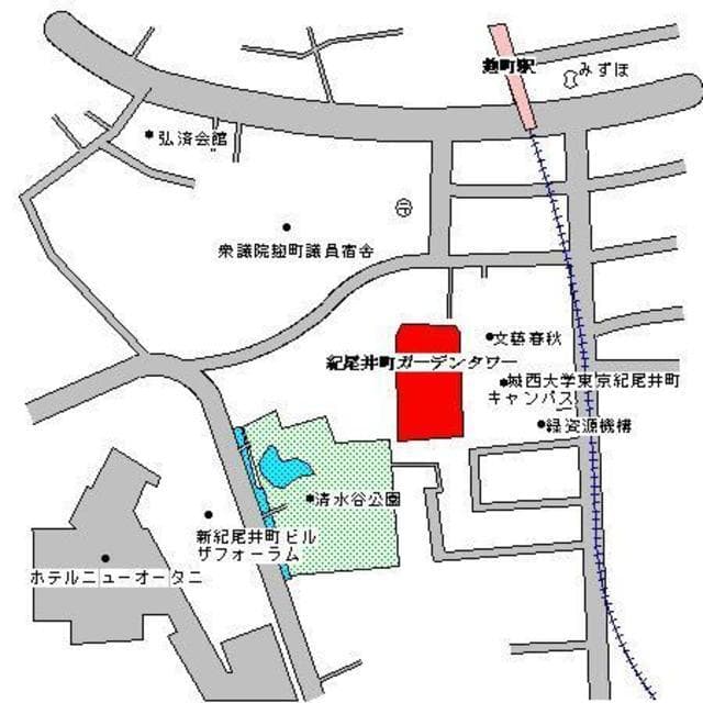 紀尾井町ガーデンタワー 22階の地図 1