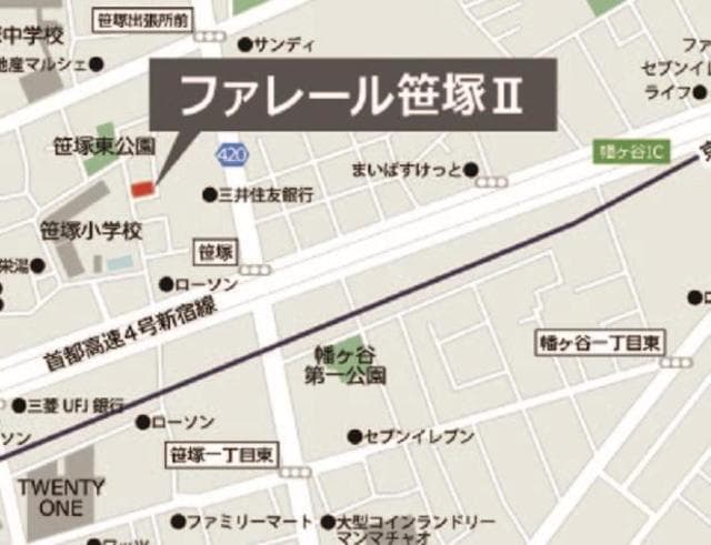 ファレール笹塚II 401の地図 1