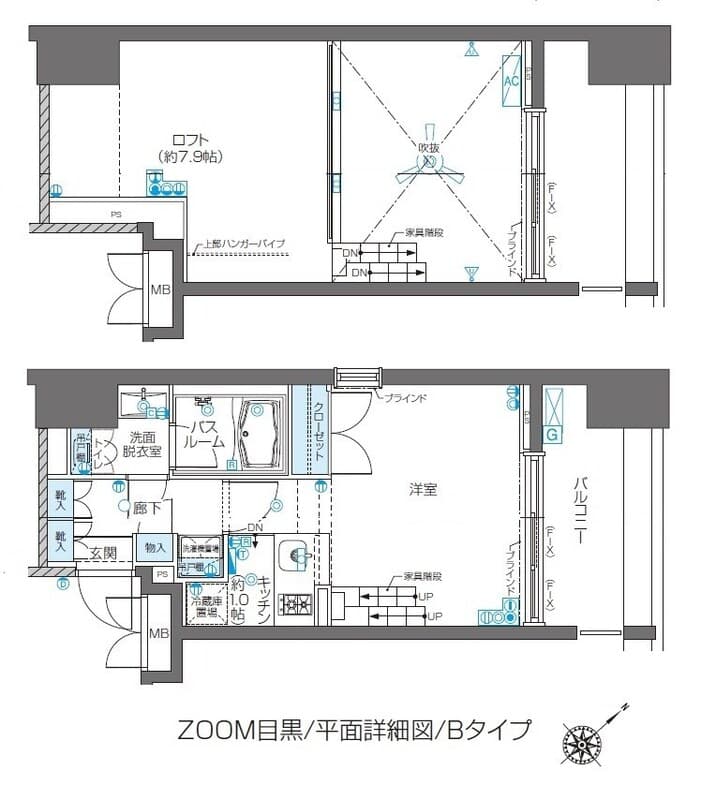 ZOOM目黒 12階の間取り 1