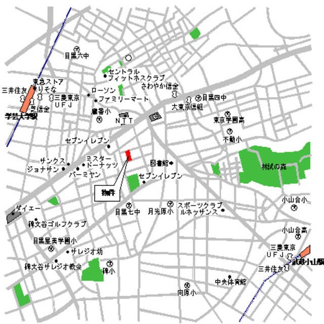 パークアクシス目黒本町 3階の地図 1