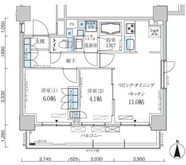 パークアクシス菊川ステーションゲート 9階の間取り 1