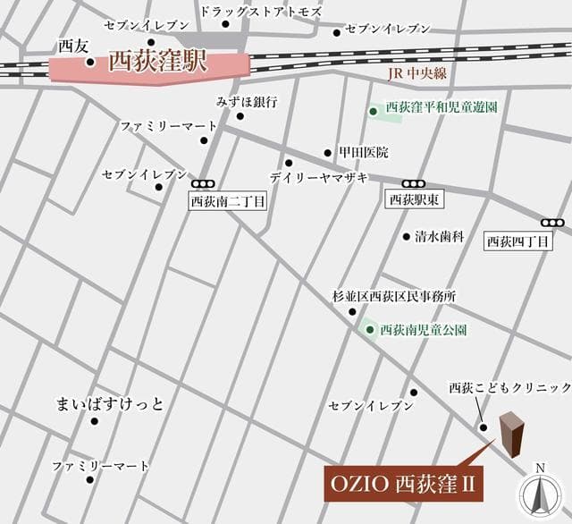 ＯＺＩＯ西荻窪II 4階の地図 1