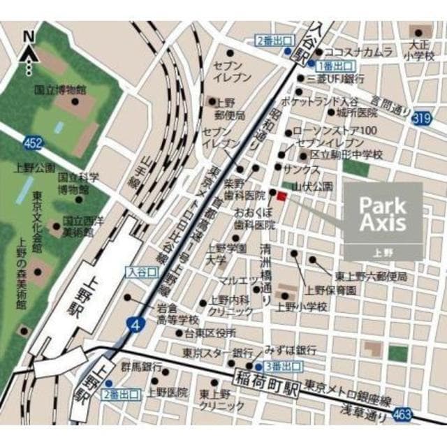 パークアクシス上野 905の地図 1