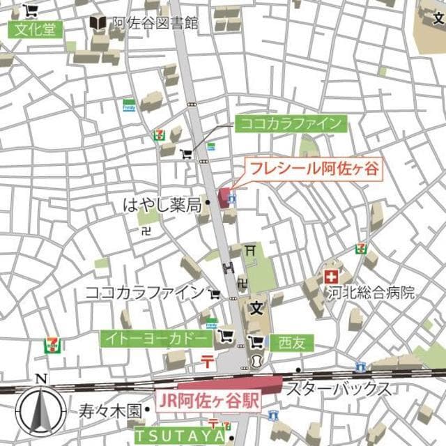 フレシール阿佐ヶ谷 7階の地図 1