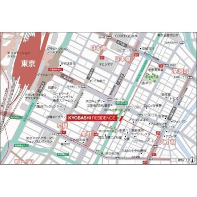 京橋レジデンス 5階の地図 1