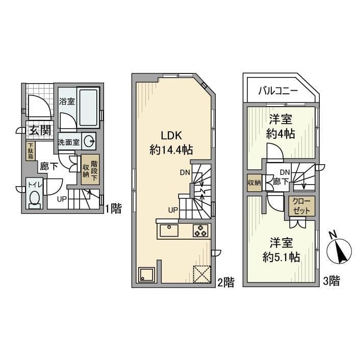 北馬込戸建 1階の間取り 1