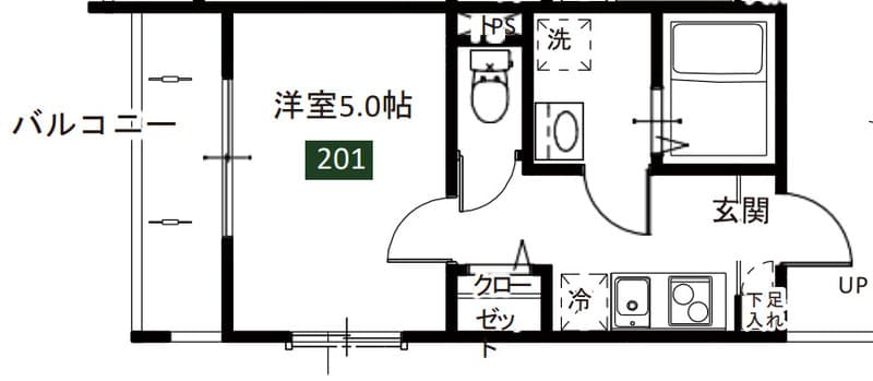 メルディア八広6丁目Ⅶ 2階の間取り 1