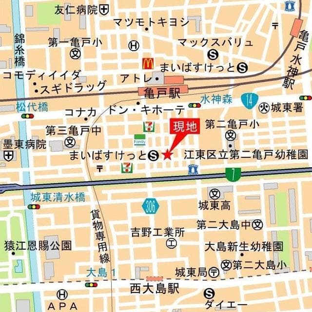 ＹＵＮＯ　ＡＲＴ　ＫＡＭＥＩＤＯ 9階の地図 1