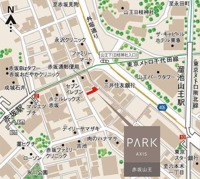 パークアクシス赤坂山王 10階の地図 1