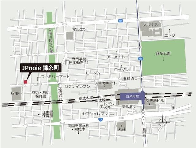ＪＰ　ｎｏｉｅ　　錦糸町 201の地図 1
