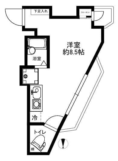 キャタデイマンション上野入谷 6階の間取り 1