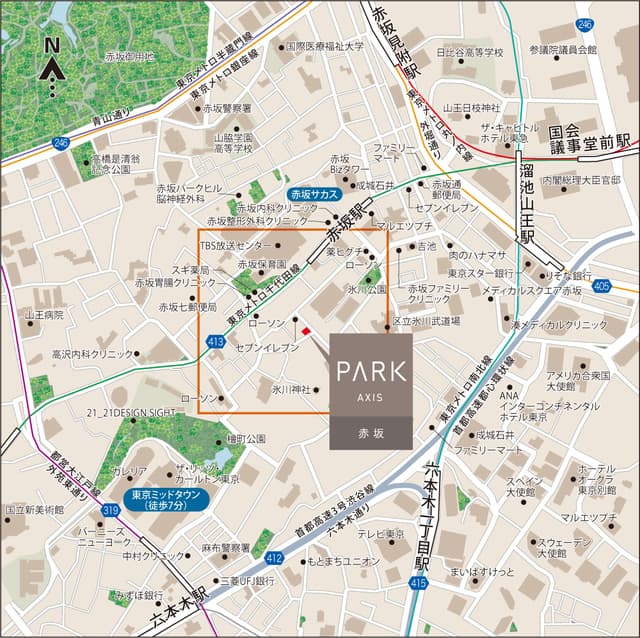 パークアクシス赤坂 6階の地図 1