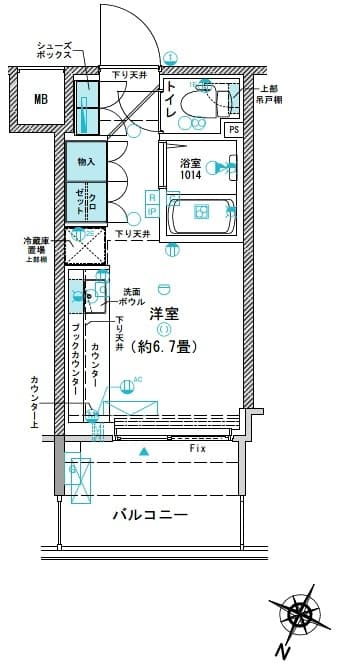 コムレジ赤羽　学生棟 3階の間取り 1