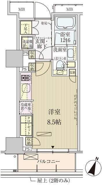 パークアクシス赤坂見附 704の間取り 1