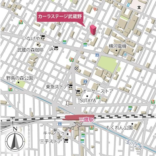 カーラステージ武蔵野 2階の地図 1